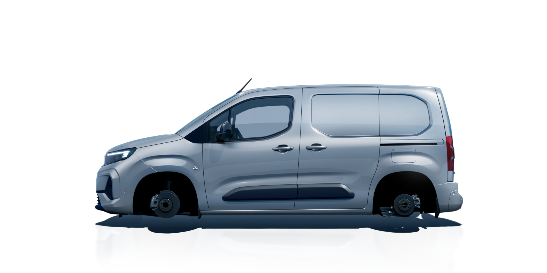 Grauer Opel Combo Transporter in Seitenansicht